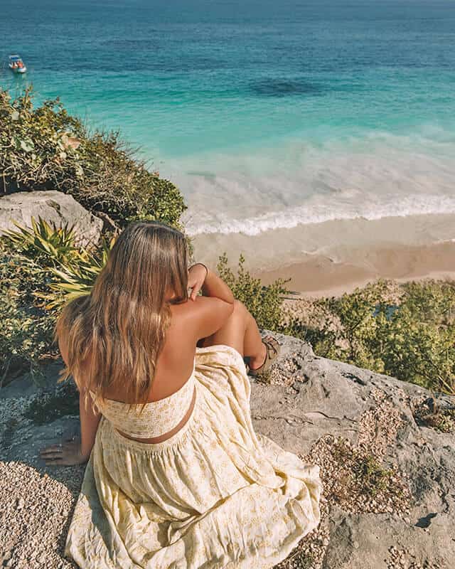 Woman watching the ocean in Florida