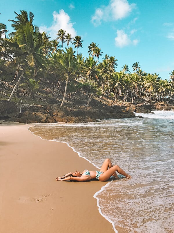 Girl laying on a beach in Florida