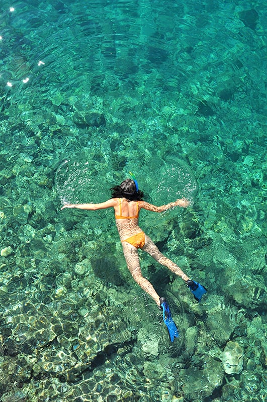 Woman snorkeling in Florida