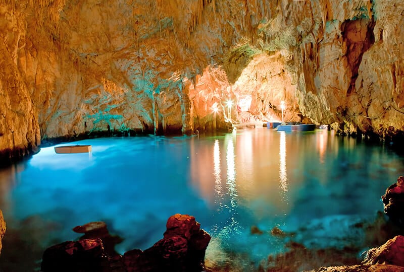Inside of Emerald Grotto