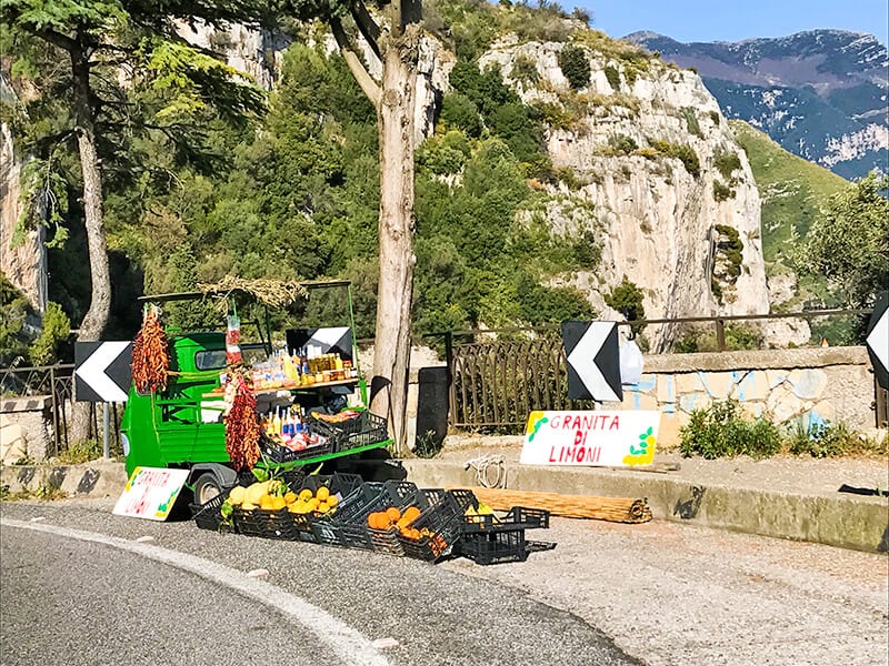 Local fruit stand on the Amalfi Coast