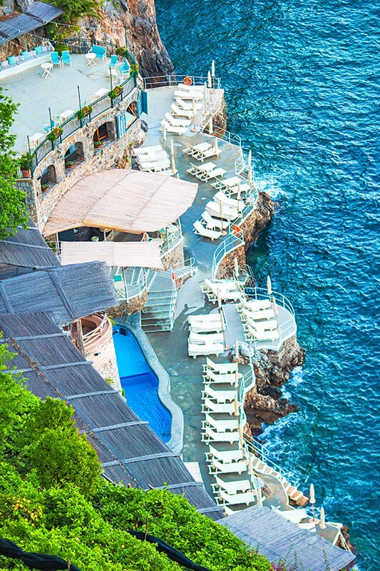 Luxury hotel terrace in Positano