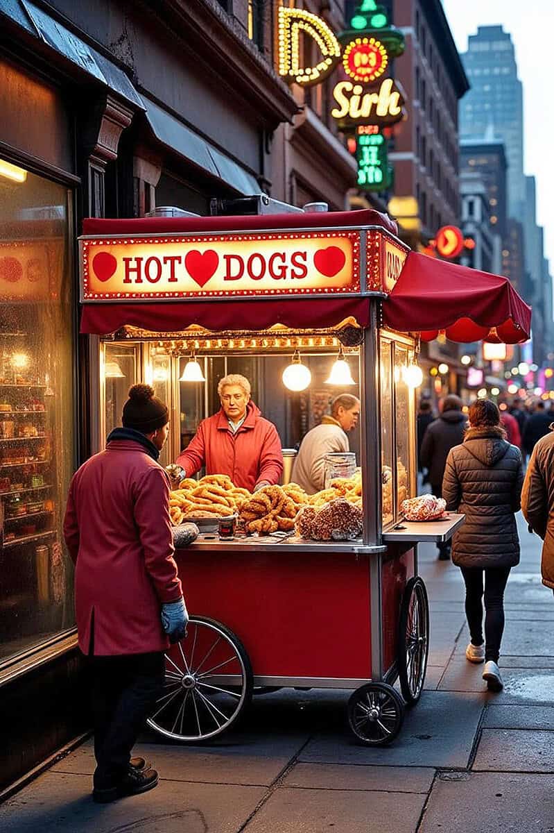 Hot dog vendor in Harlem
