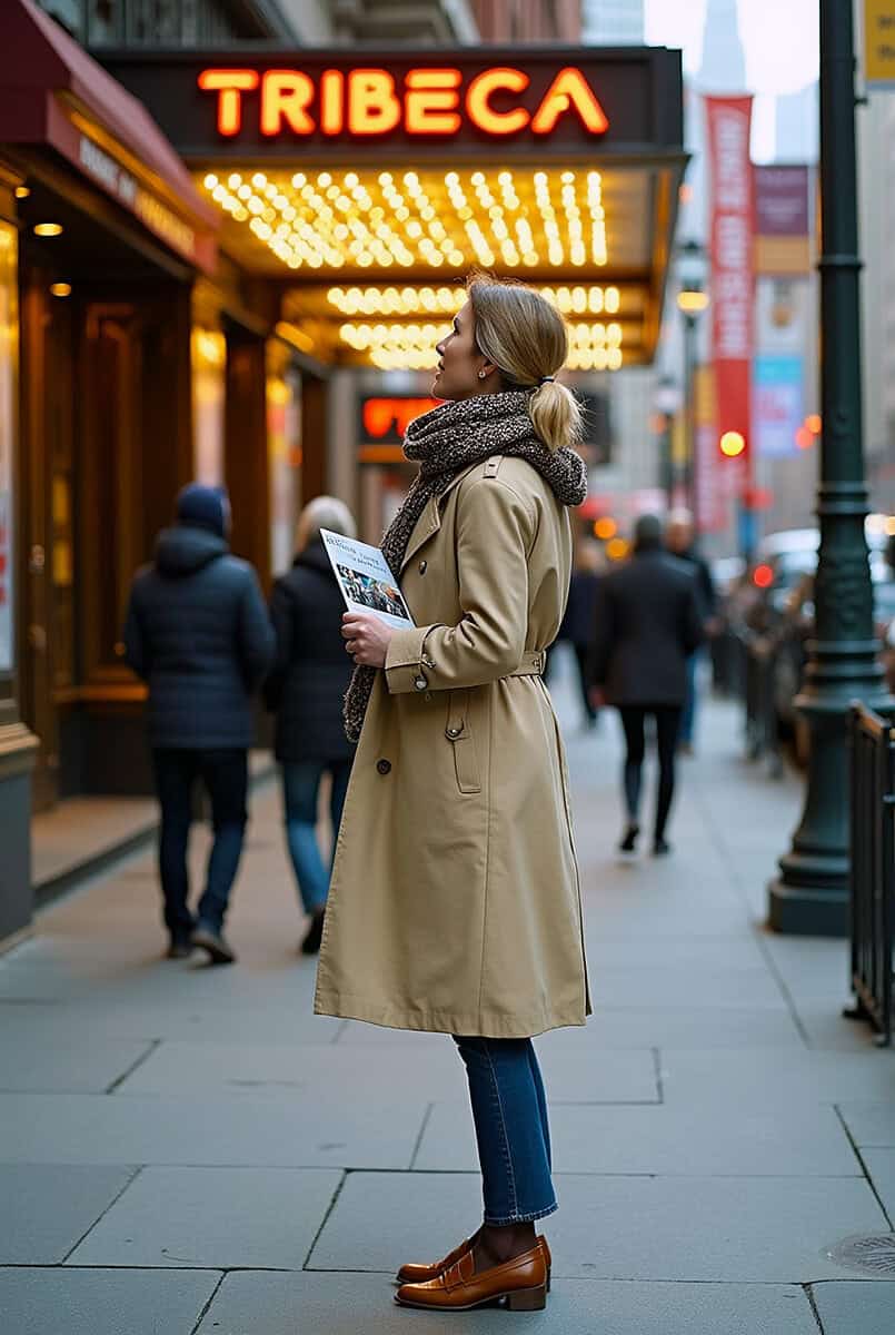 Woman attending the Tribeca Film Festival