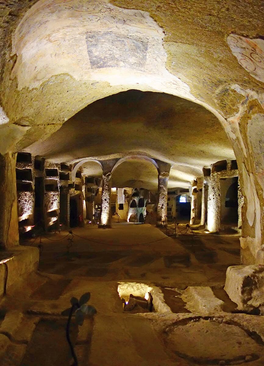 The inside of Catacombe di San Gennaro in Naples