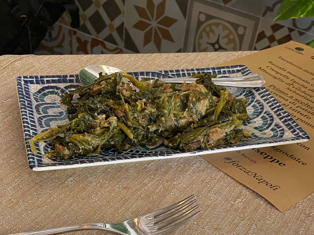 Friarielli Napoletani with fried bread