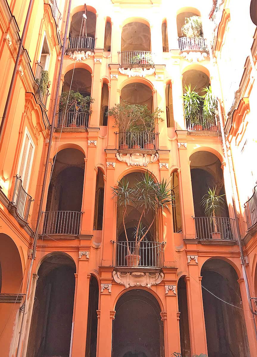 Monumental staircase at Palazzo Trabucco (Naples)
