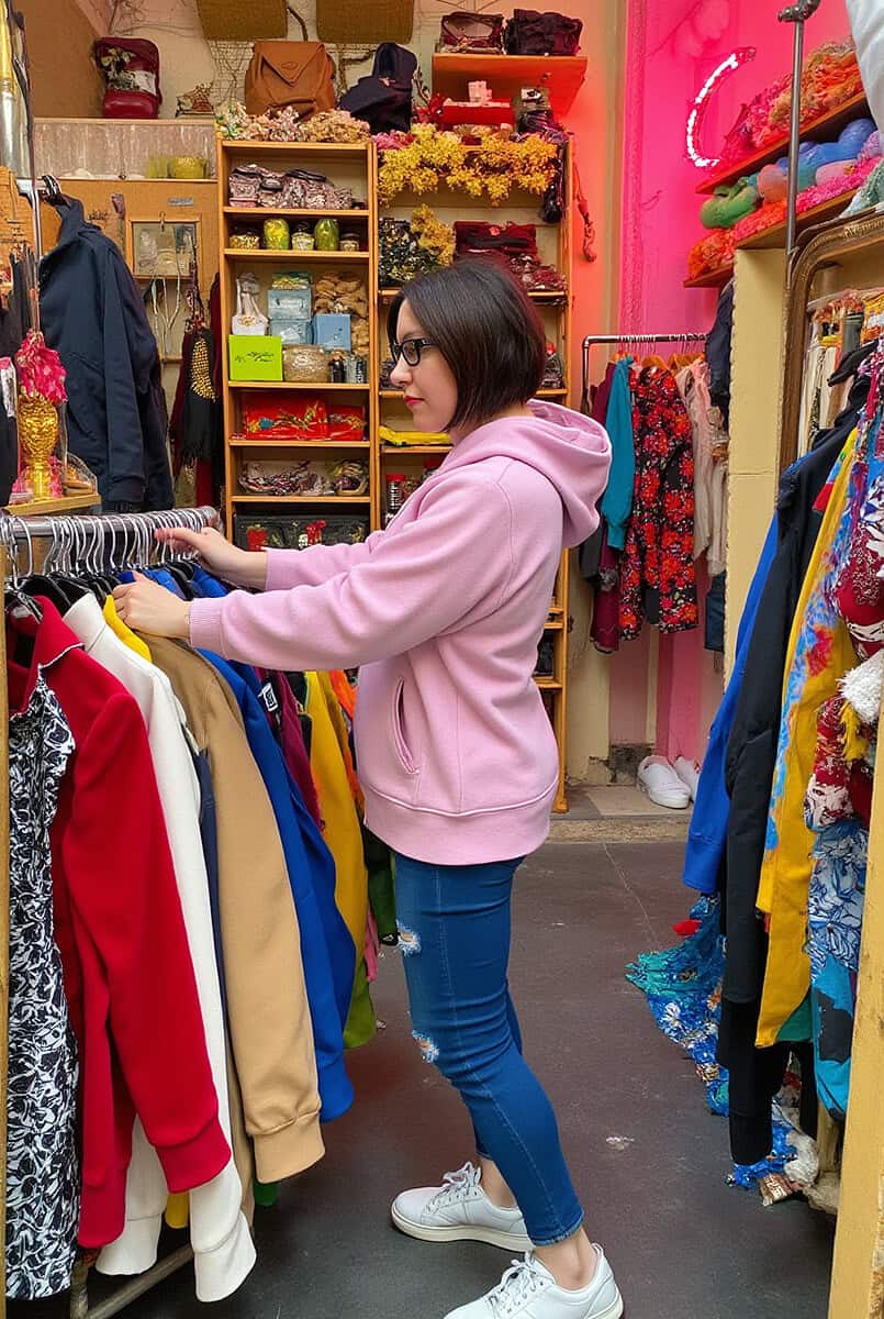 Dany at a thrift store in Brooklyn