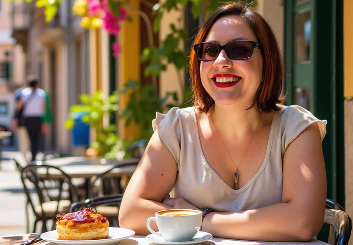 Dany sitting at a cafe in Naples (Italy)