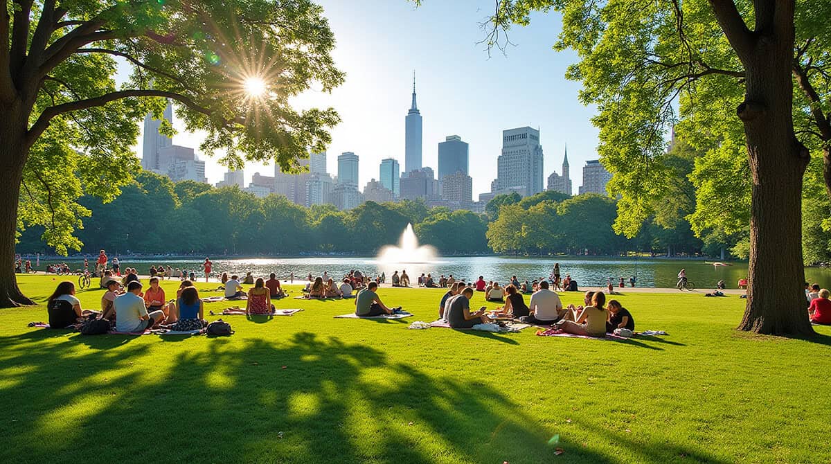 Central Park lawn in summertime