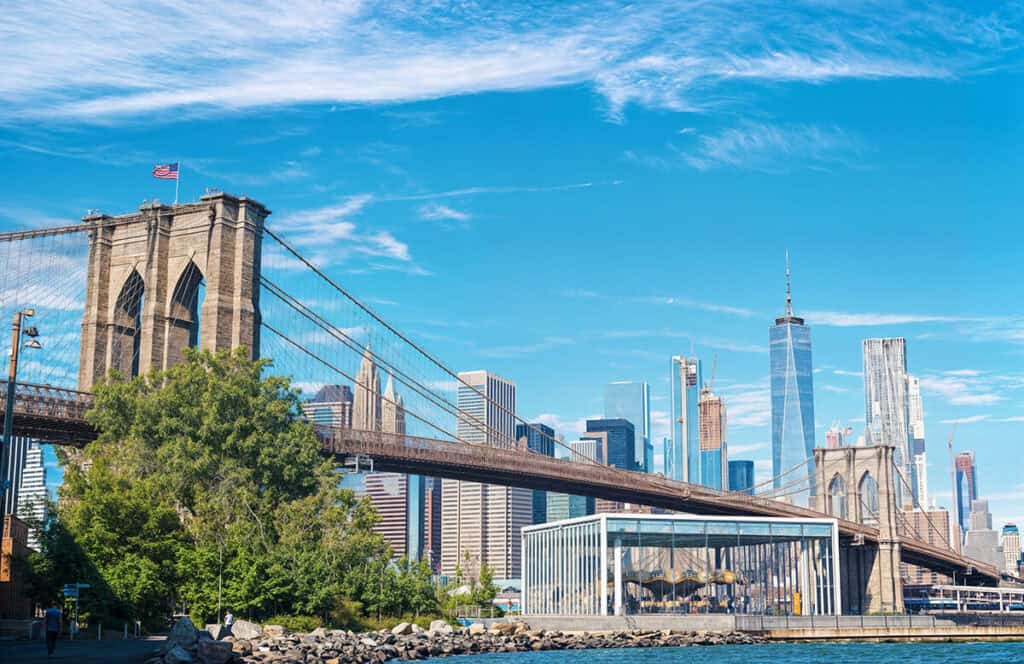 Brooklyn Bridge in the summer