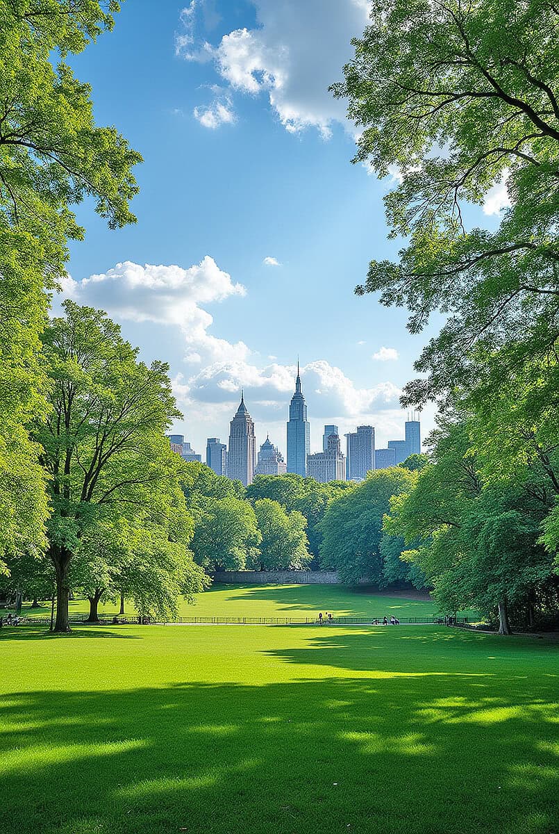 NYC skyscrapers from Central Park